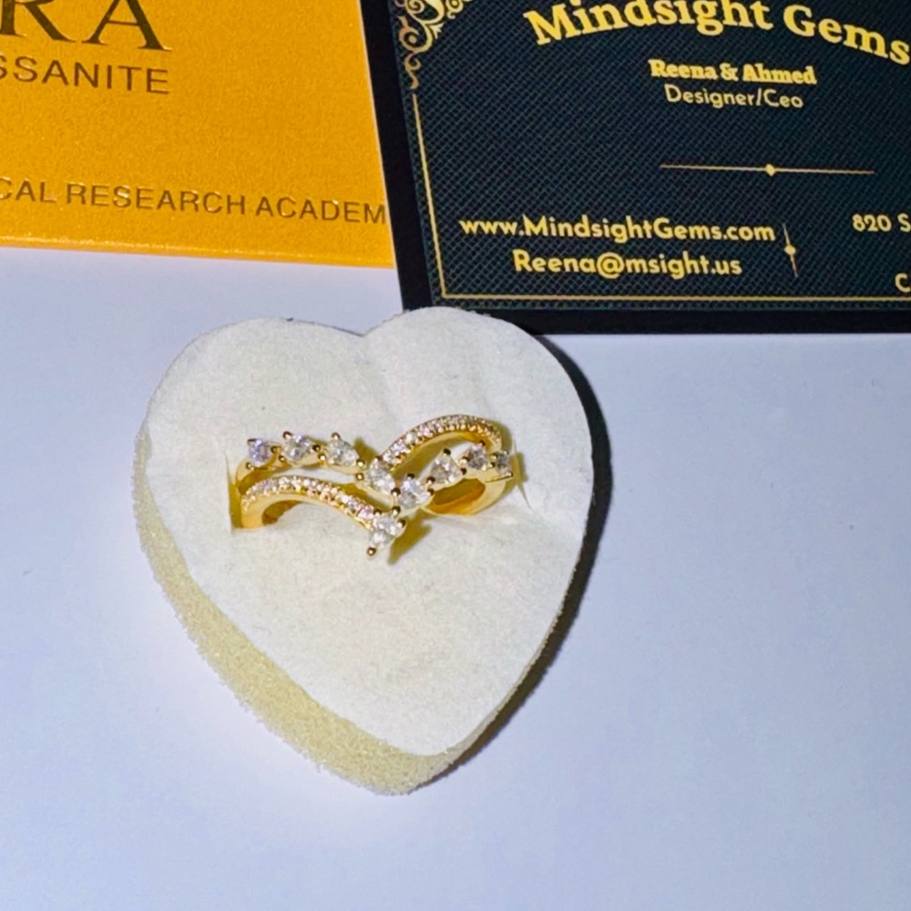 14k Yellow Gold Vermeil VVS GRA CERTIFIED ring, Size 9, 100% Pass Diamond tester - Picture 6 of 8
